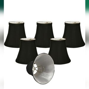 Royal Designs Inc Pleated Black Gold Chandelier Shades 3x4.25 x4.25 Set Of 6